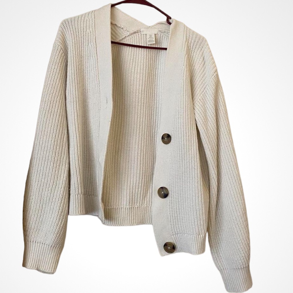 White H&M Knit sweater cardigan